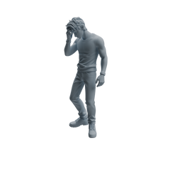 Detail view of MRY-SFW LYTR938 Frustrated Man Character Modern Model 3 pcs Model