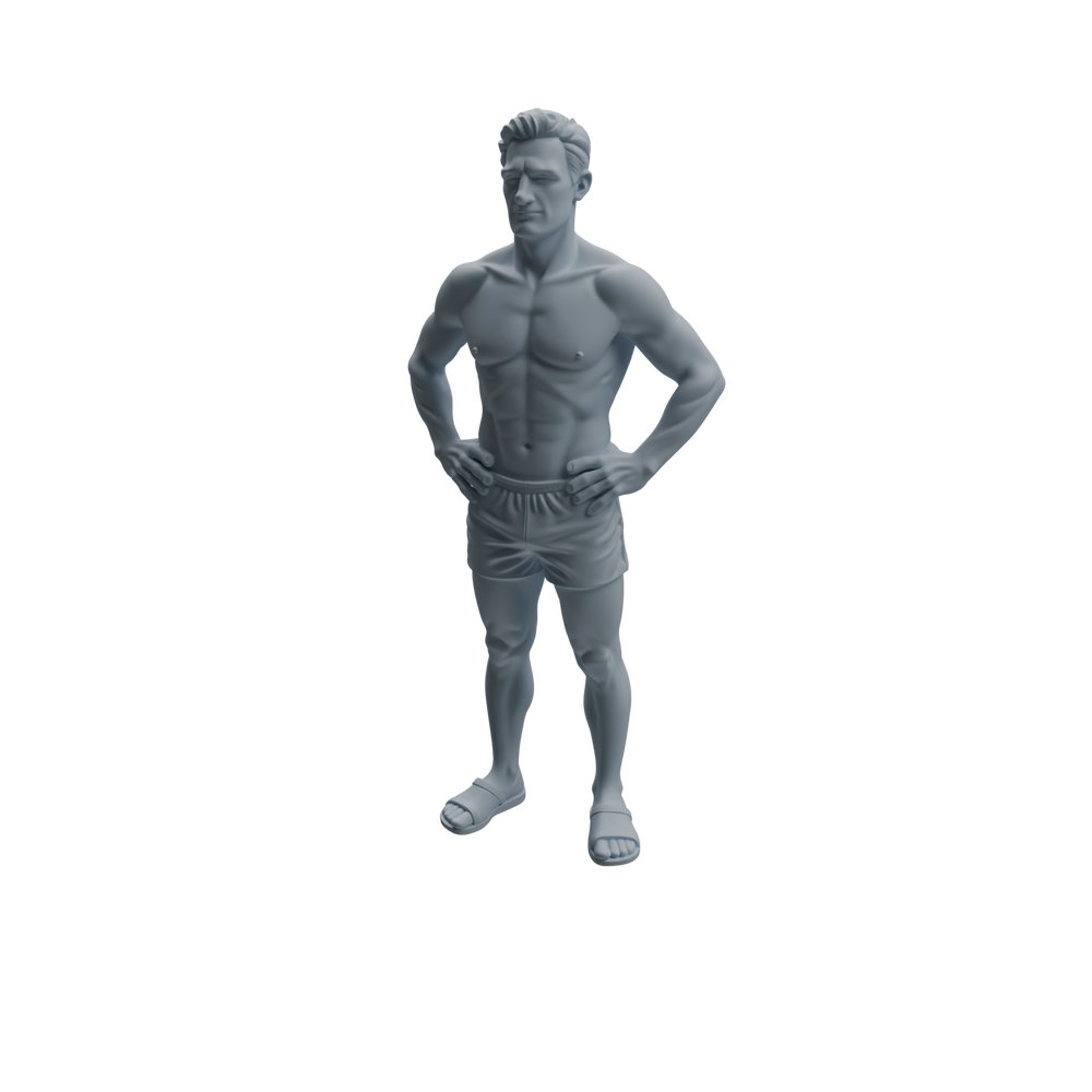 Detail view of MRY-SFW LYTR1010 Male Lifeguard in Different Poses Character Modern Model 3 pcs Model