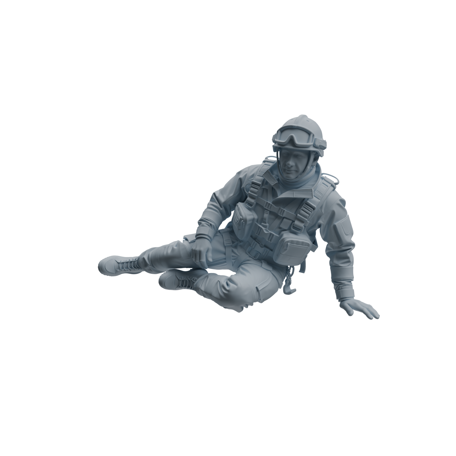 Detail view of MRY-SFW LYTR1067 Rescue Tactical Pose Firefighter Character Modern Model 3 pcs Model