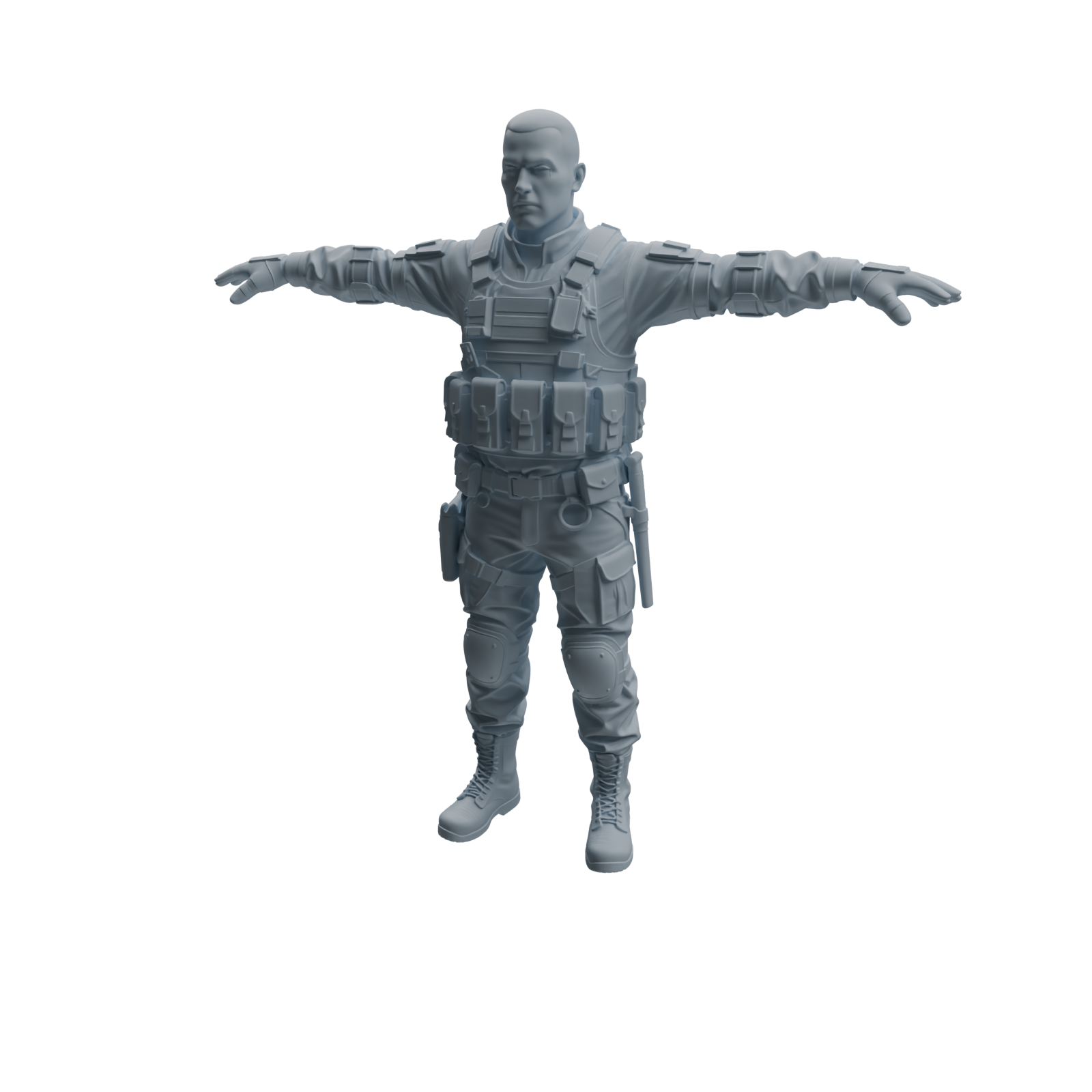 Detail view of MRY-SFW LYTR954 Tactical Gear SWAT Officer Character Modern Model 4 pcs Model