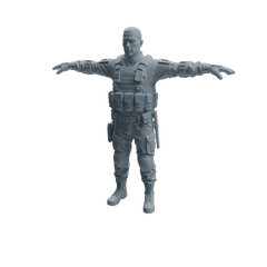 Detail view of MRY-SFW LYTR954 Tactical Gear SWAT Officer Character Modern Model 4 pcs Model