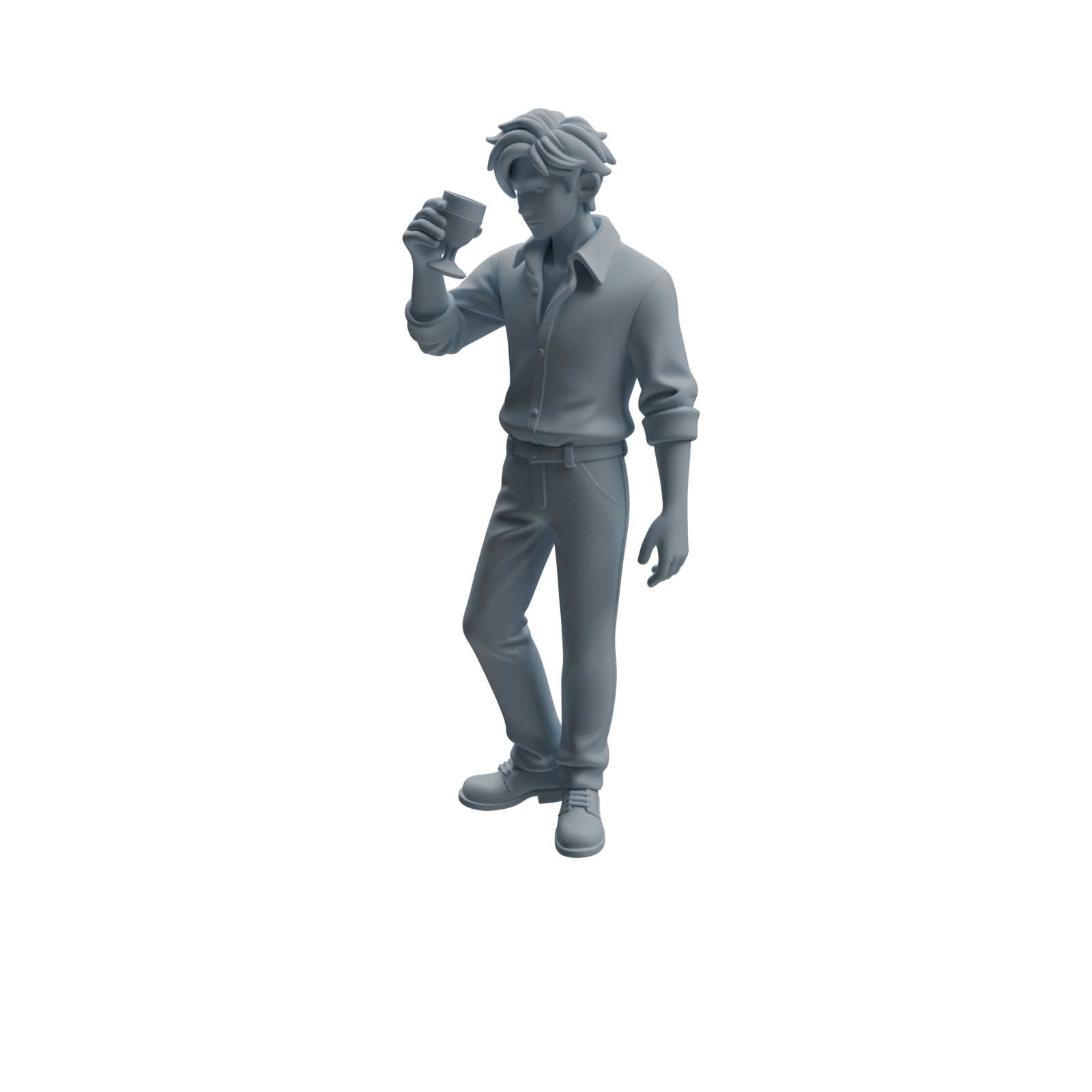 Detail view of MRY-SFW LYTR937 Bar Guest Man Character Modern Model 3 pcs Model