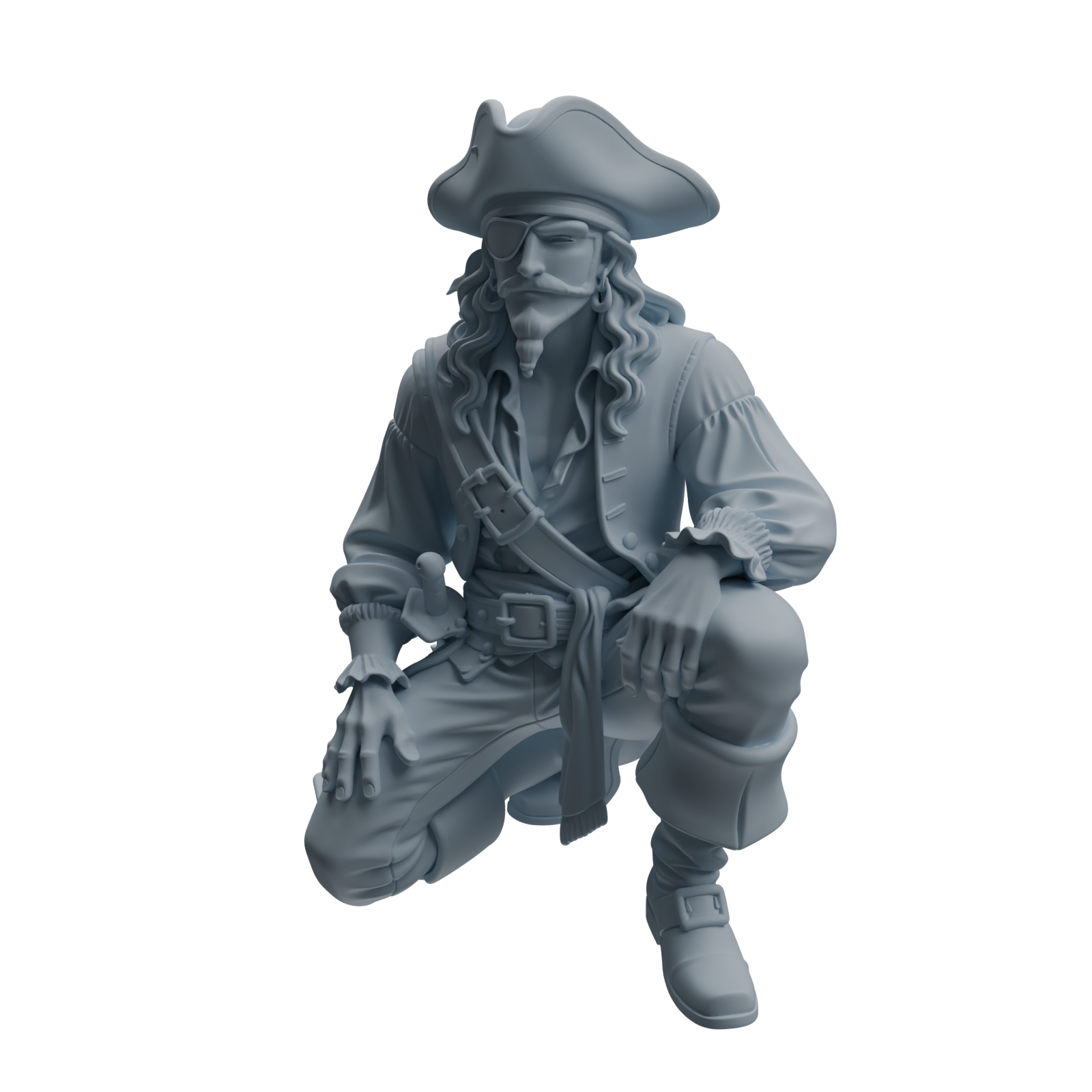 Detail view of MRY-SFW LYTR1093 Sitting Pose Pirate Character Modern Model 3 pcs Model