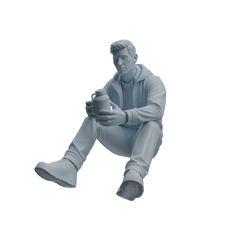 Detail view of MRY-SFW LYTR1013 Camping Gear Male Character Modern Model 3 pcs Model