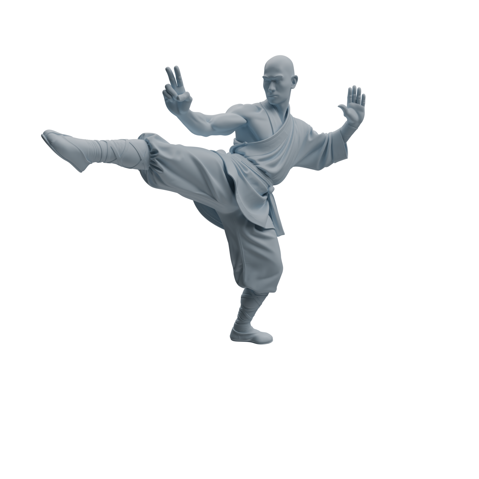 Detail view of MRY-SFW LYTR1077 Multi-pose Martial Monk Character Modern Model 4 pcs Model