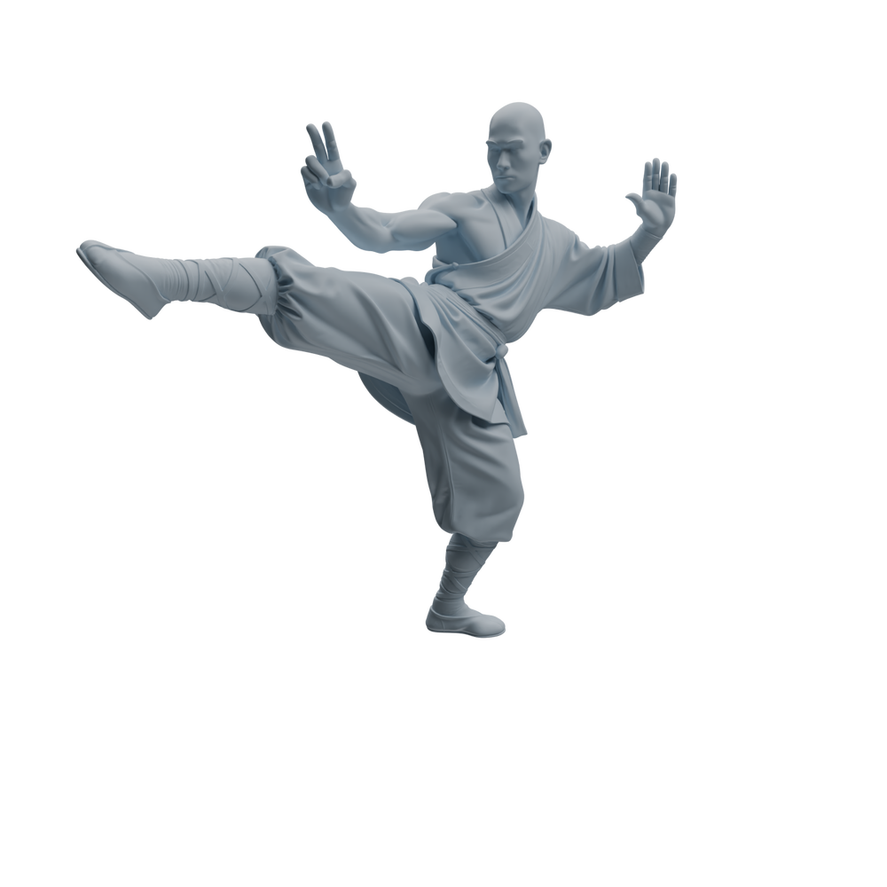 Detail view of MRY-SFW LYTR1077 Multi-pose Martial Monk Character Modern Model 4 pcs Model