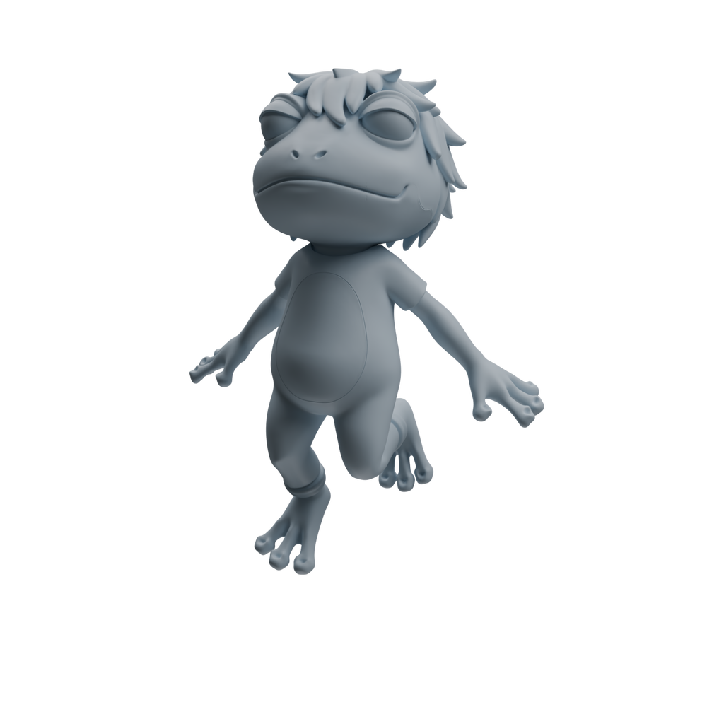 Detail view of MRY-SFW LYTR1052 Cartoon Frog Animal Modern Model 4 pcs Model