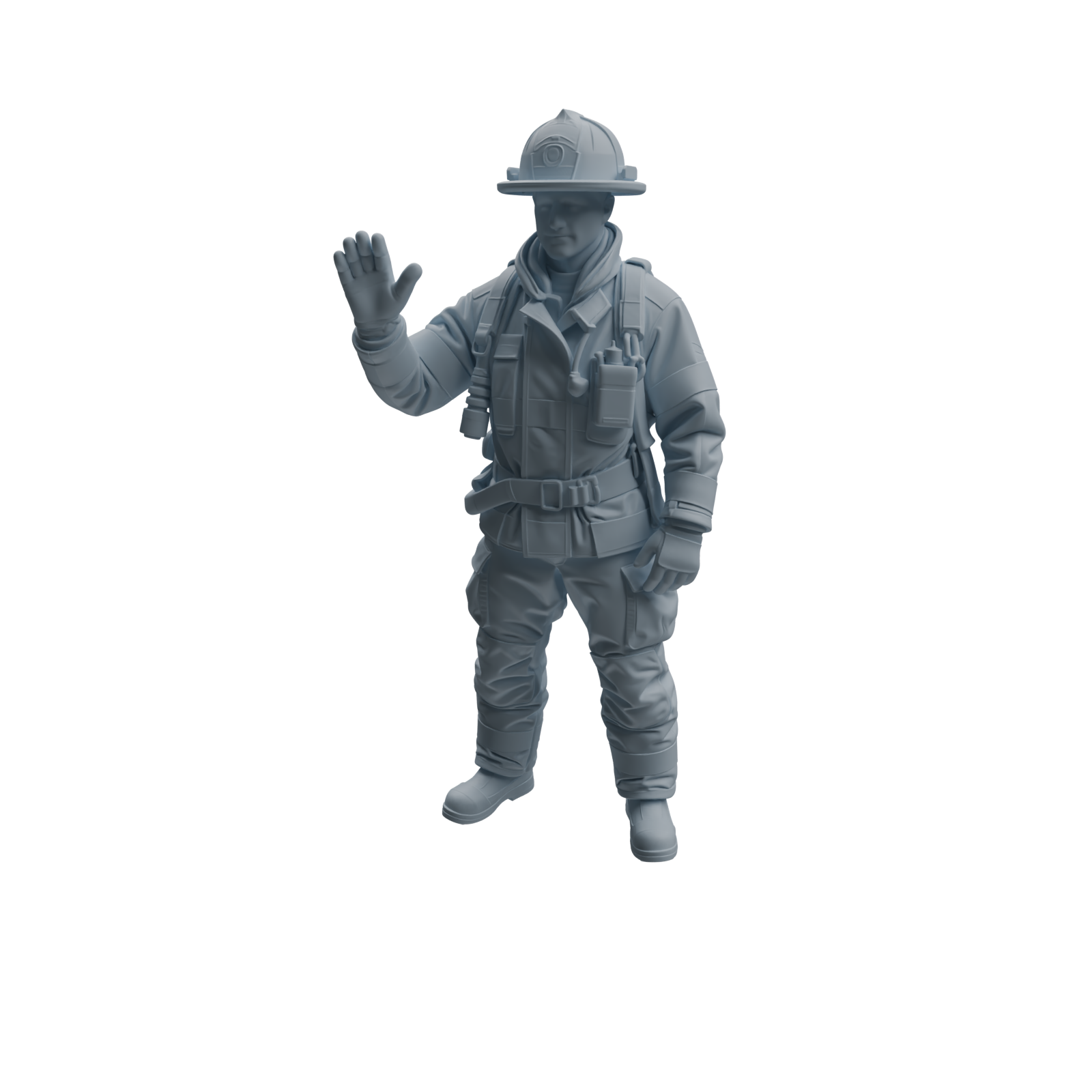 Detail view of MRY-SFW LYTR1062 Firefighter Occupation Pose Character Modern Model 4 pcs Model