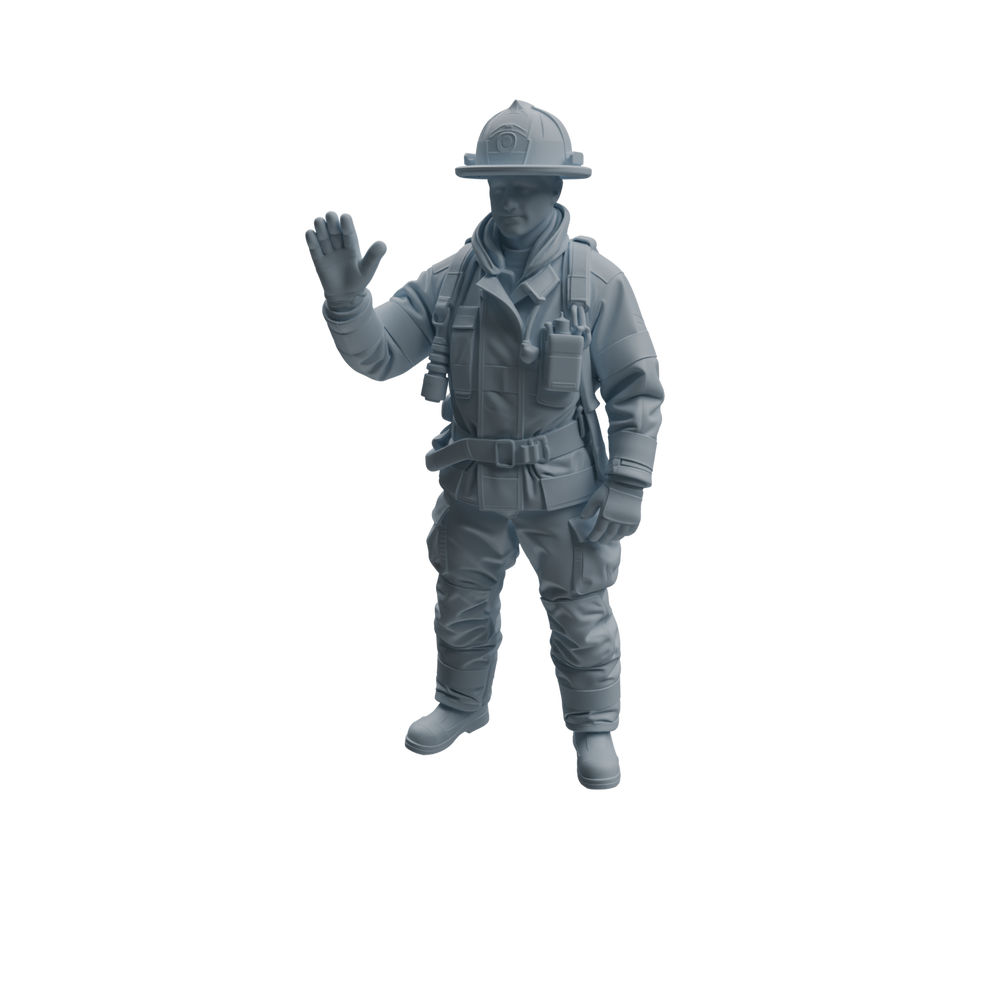Detail view of MRY-SFW LYTR1062 Firefighter Occupation Pose Character Modern Model 4 pcs Model