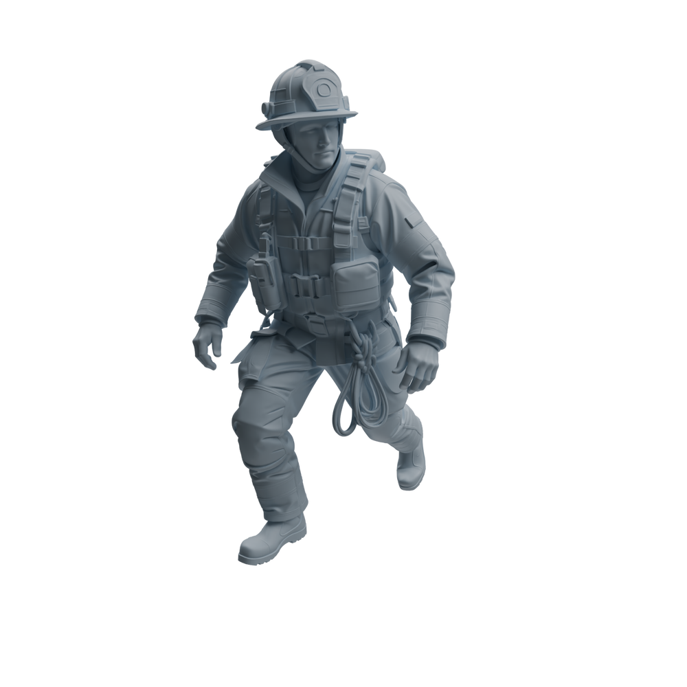 Detail view of MRY-SFW LYTR1066 Water Rescue Firefighter Character Modern Model 4 pcs Model