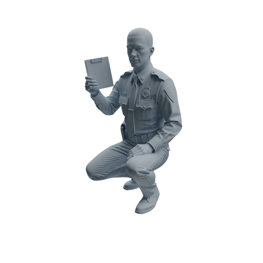 Detail view of MRY-SFW LYTR960 Multi-Scene On-Duty Male Police Officer Character Modern Model 4 pcs Model