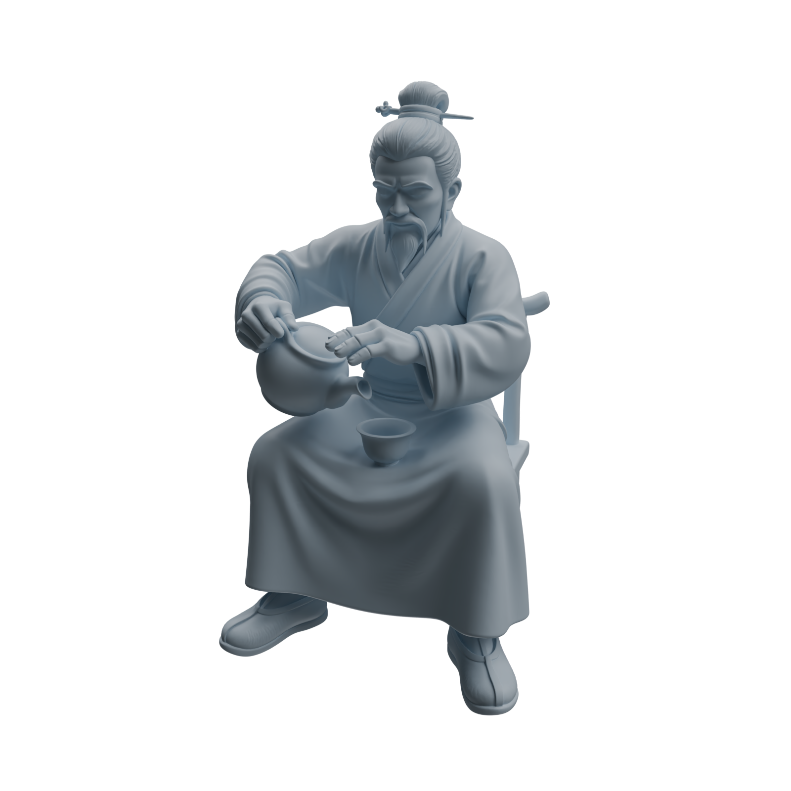 Detail view of MRY-SFW LYTR978 Ancient Tea Ceremony Character Modern Model 3 pcs Model