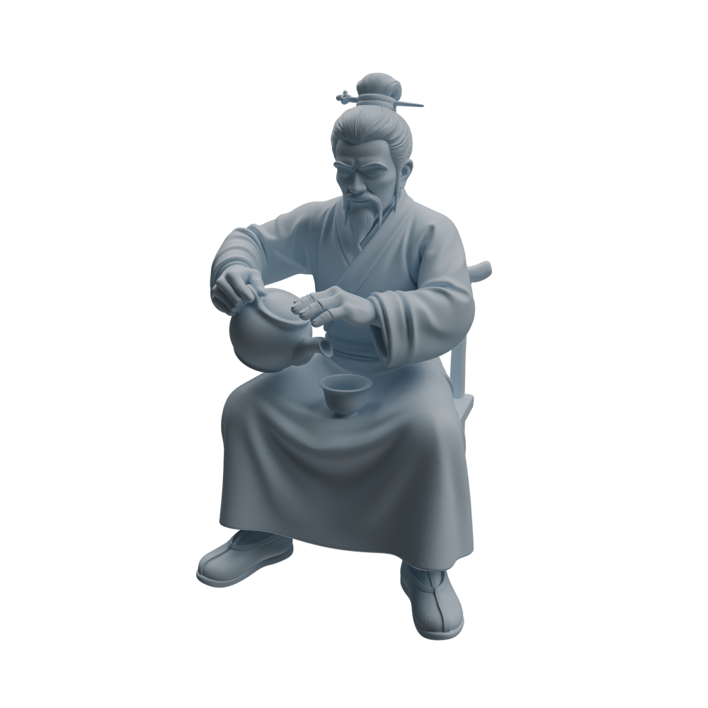 Detail view of MRY-SFW LYTR978 Ancient Tea Ceremony Character Modern Model 3 pcs Model