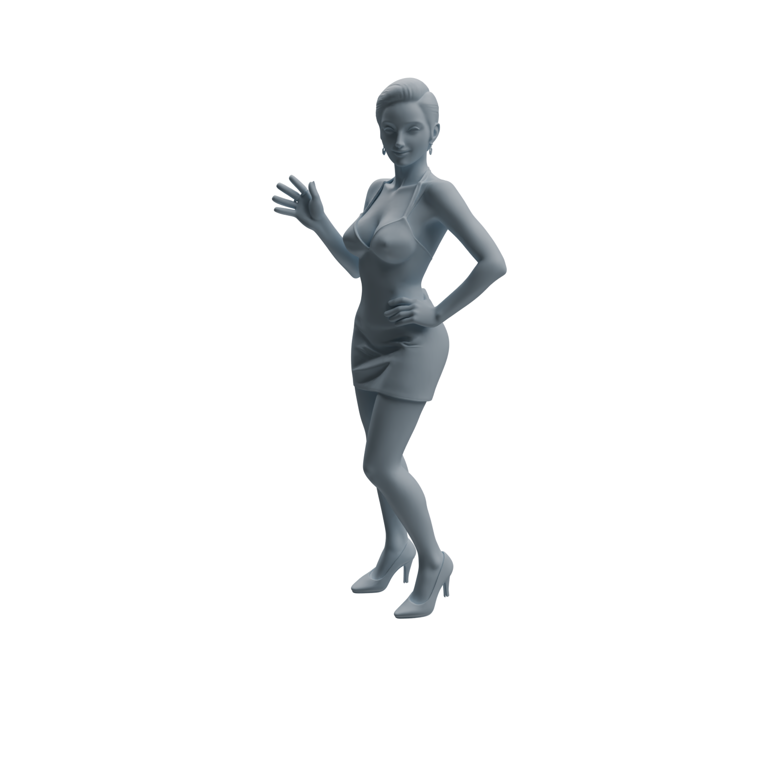 Detail view of MRY-SFW LYTR930 Nightclub Party Woman Character Modern Model 3 pcs Model