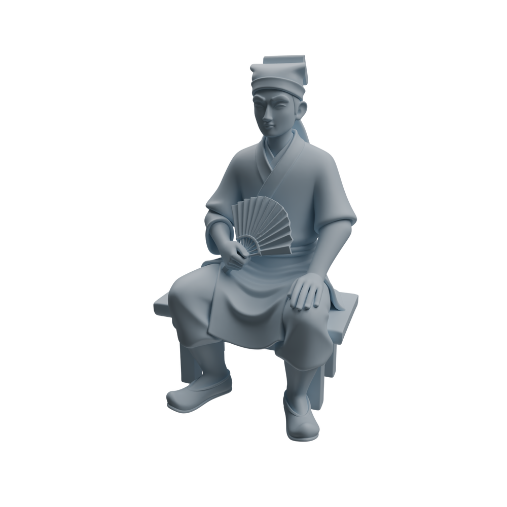 Detail view of MRY-SFW LYTR979 Ancient Literati Gentleman Character Modern Model 3 pcs Model