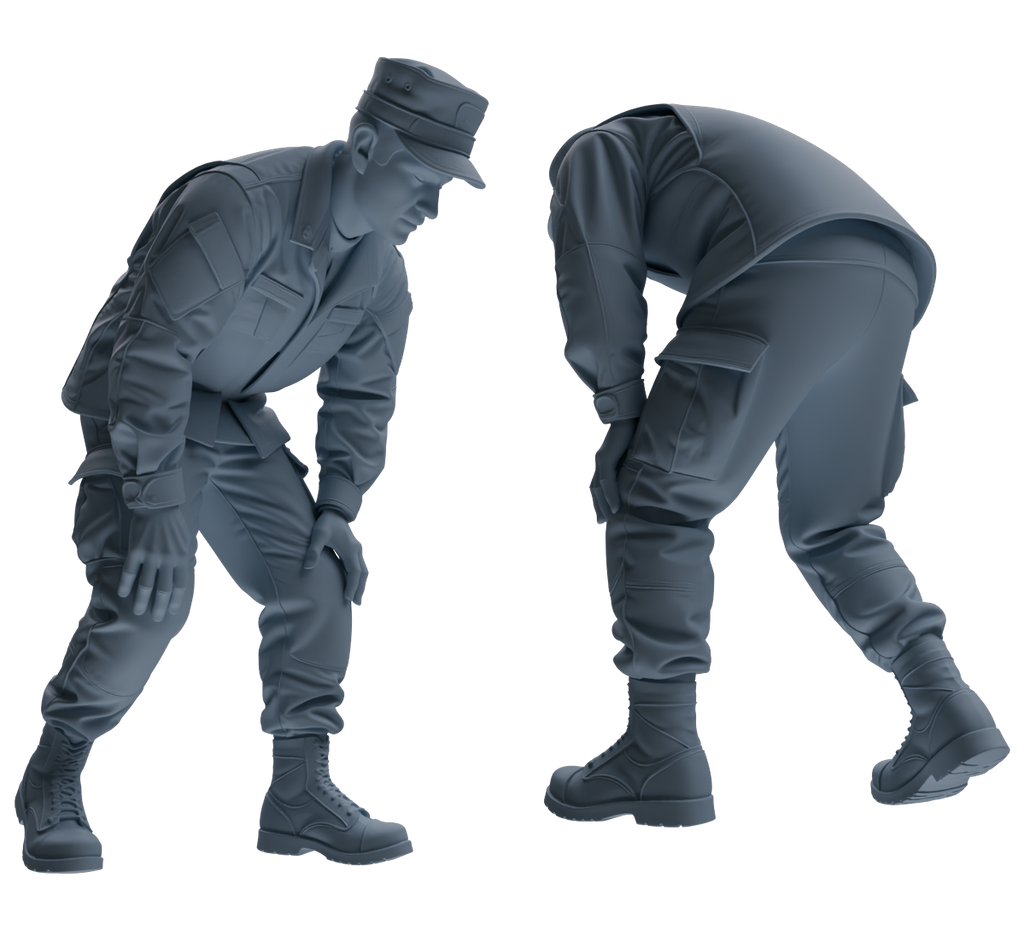 MRY-SFW SSTR185 Miniatures Soldier Model Kit Combat Engineer Soldier Pose Modern Model 4 pcs
