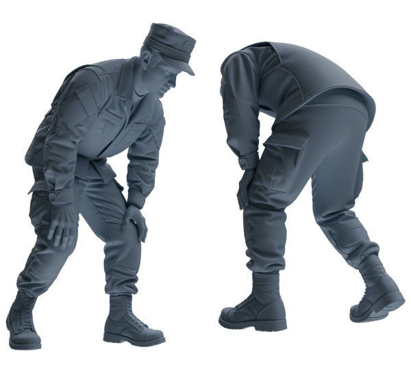 MRY-SFW SSTR185 Miniatures Soldier Model Kit Combat Engineer Soldier Pose Modern Model 4 pcs