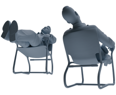 Detail view of MRY-SFW LYGR679 Los Angeles Patrol Police Six-Person Rest Group Model