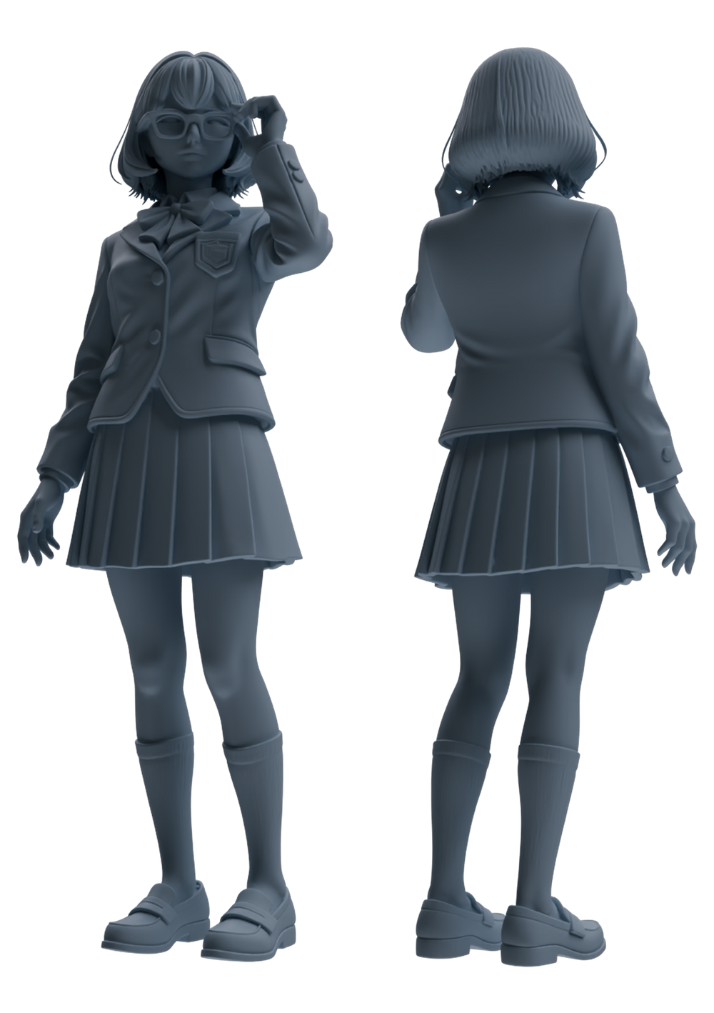 Detail view of MRY-SFW LYTR848 JK Uniform School Girl Figure Modern Model 4 pcs Miniature Car Diorama Figures Scene Props Accessories Resin Model
