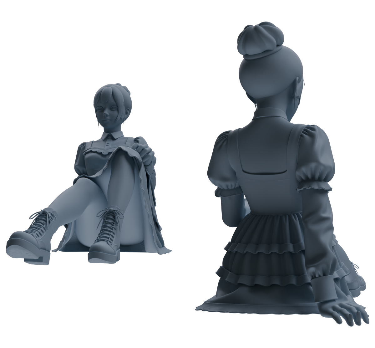 Detail view of MRY-SFW LYTR873 Lolita Girl Figure Modern Model 4 pcs Model