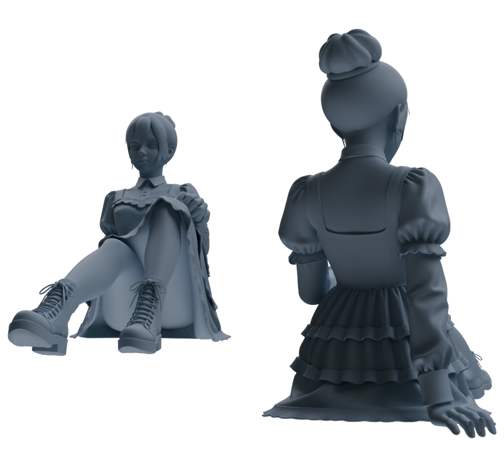 Detail view of MRY-SFW LYTR873 Lolita Girl Figure Modern Model 4 pcs Model