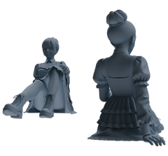 Detail view of MRY-SFW LYTR873 Lolita Girl Figure Modern Model 4 pcs Model