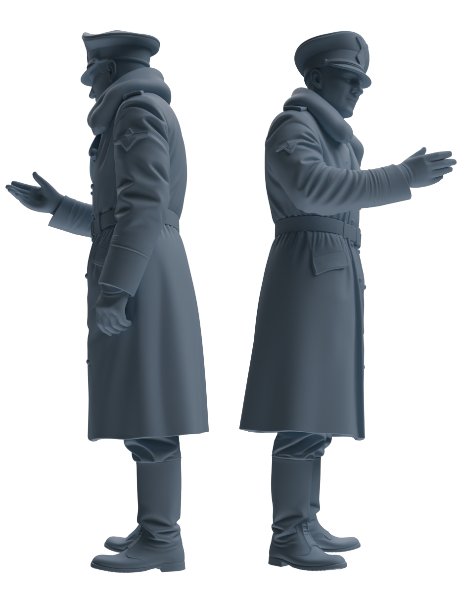 Detail view of MRY-SFW LYGR706 WWII German Army War Scene Six-Person Daily Routine Group 2 Model