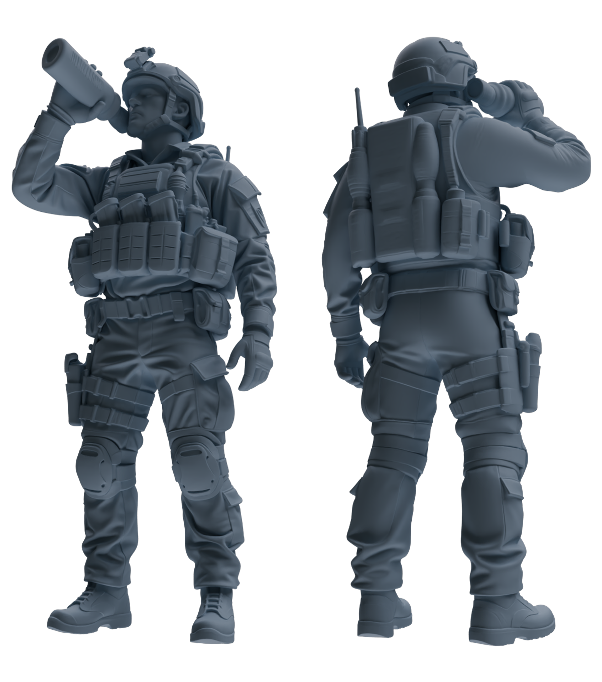 MRY-SFW SSTR181 Miniatures Soldier Model Kit Combat Soldier Pose Modern Model 6 pcs
