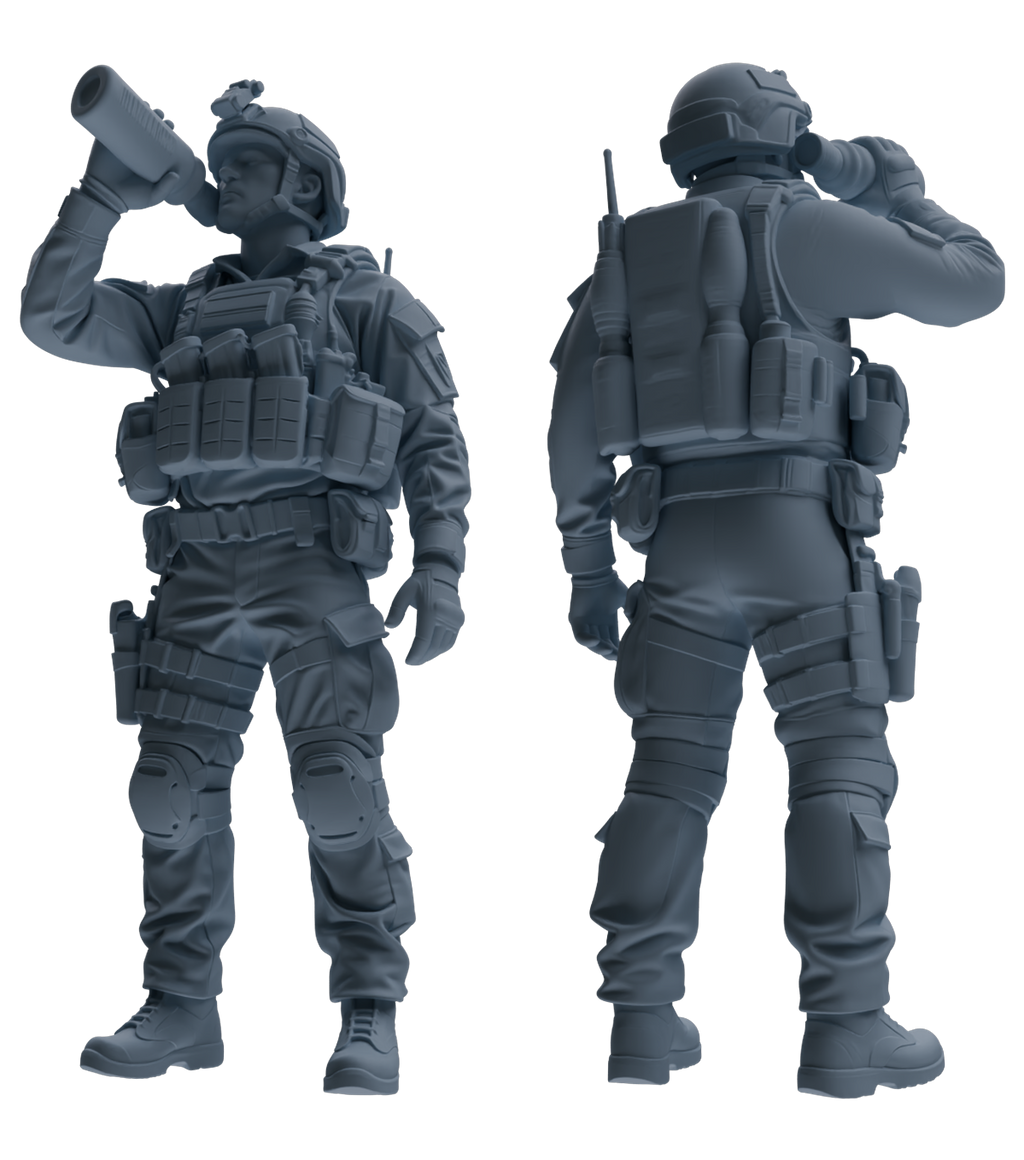 MRY-SFW SSTR181 Miniatures Soldier Model Kit Combat Soldier Pose Modern Model 6 pcs