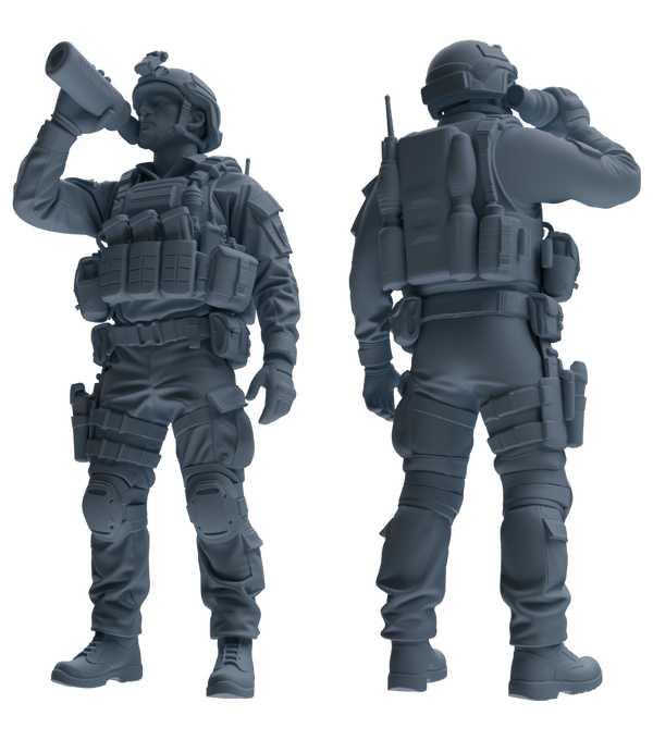 MRY-SFW SSTR181 Miniatures Soldier Model Kit Combat Soldier Pose Modern Model 6 pcs