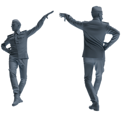 Detail view of MRY-SFW LYGR733 WWII Soviet Army War Scene Six-Person Dancing Group Model