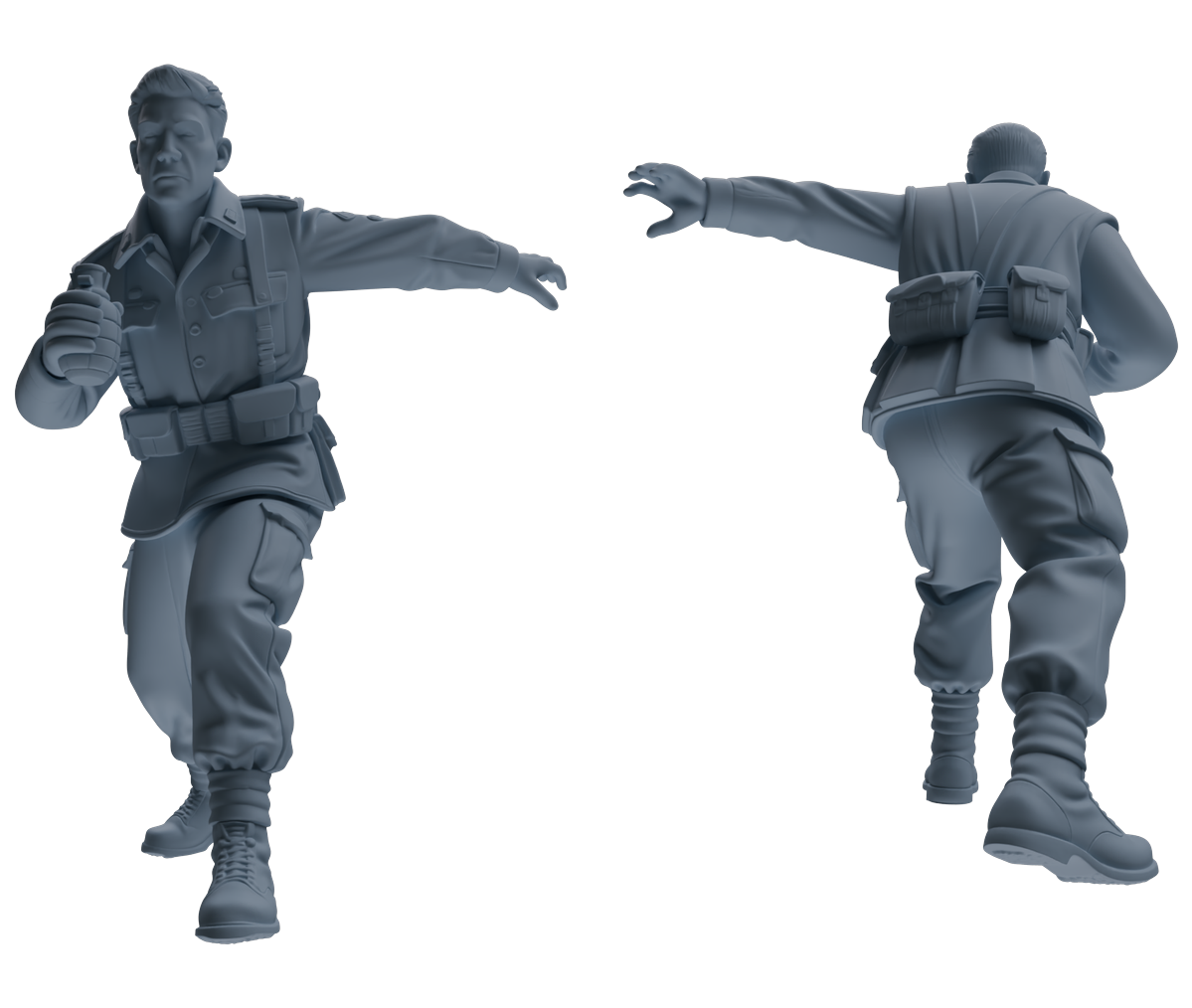 MRY-SFW SSTR202 Miniatures Soldier Model Kit Assault Combat Soldier Pose Modern Model 3 pcs