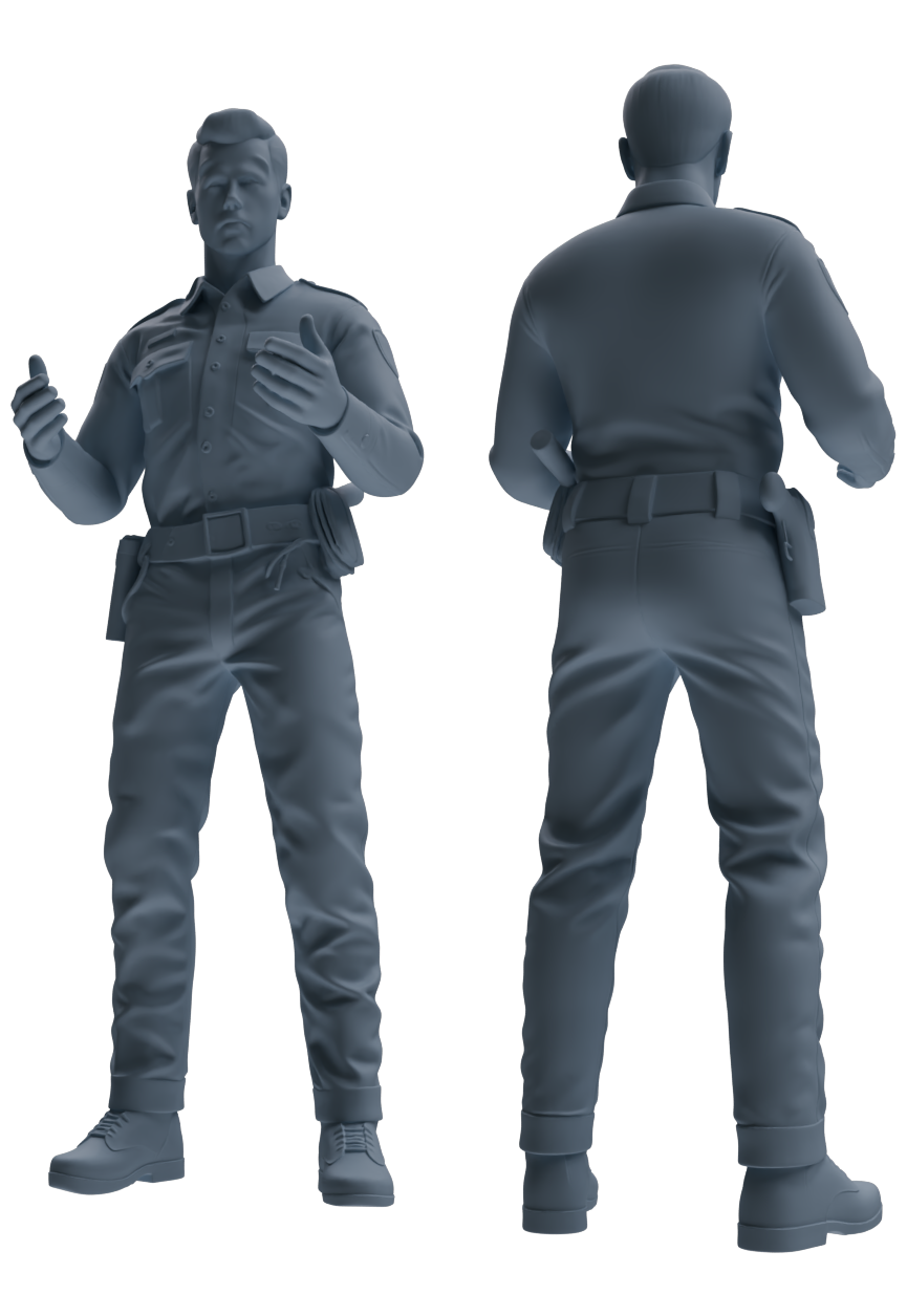 Detail view of MRY-SFW LYGR675 Los Angeles Patrol Police Six-Person Daily Routine 2 Model