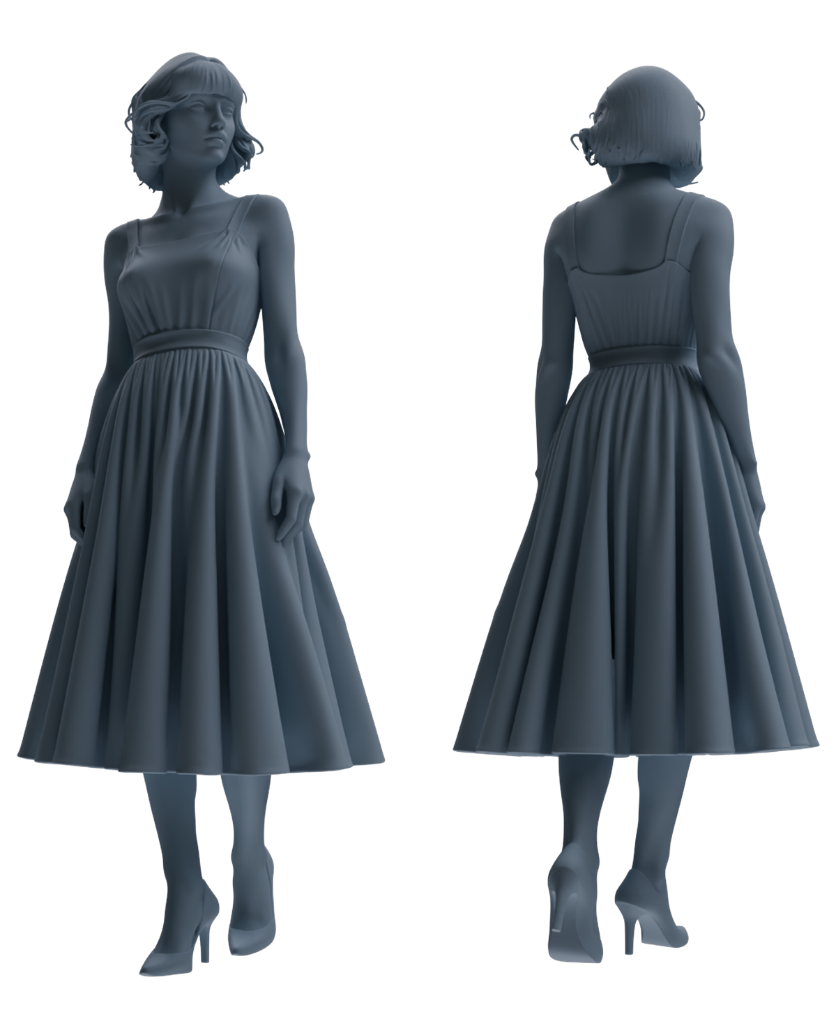 Detail view of MRY-SFW LYTR857 Dress Woman Figure Modern Model 3 pcs Miniature Car Diorama Figures Scene Props Accessories Resin Model
