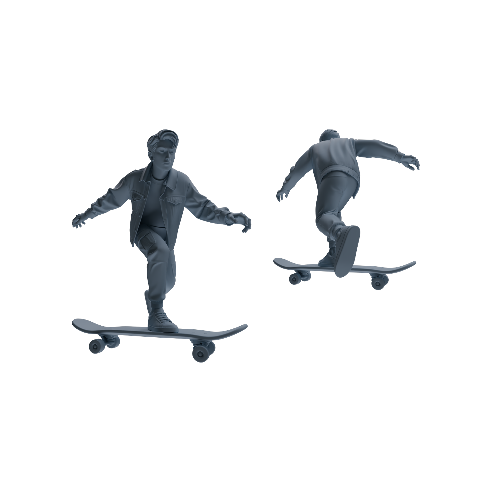 Detail view of MRY-SFW LYTR800 Skateboard Figure Modern Model 5 pcs Miniature Car Diorama Figures Scene Props Accessories Resin Model