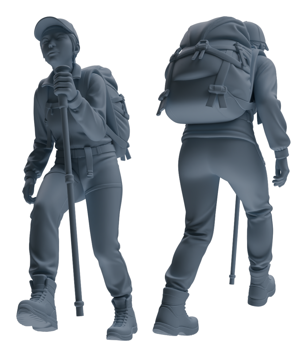 Detail view of MRY-SFW LYTR904 Outdoor Hiker Modern Model 3 pcs Model