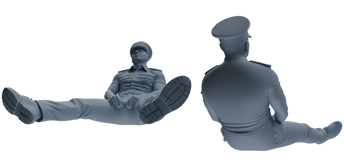 Detail view of MRY-SFW LYGR770 Modern Hong Kong Police Seven-Person Rest Group Model