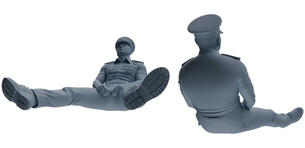 Detail view of MRY-SFW LYGR770 Modern Hong Kong Police Seven-Person Rest Group Model