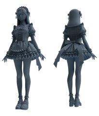 Detail view of MRY-SFW LYTR872 Maid Outfit Girl Figure Modern Model 3 pcs Model