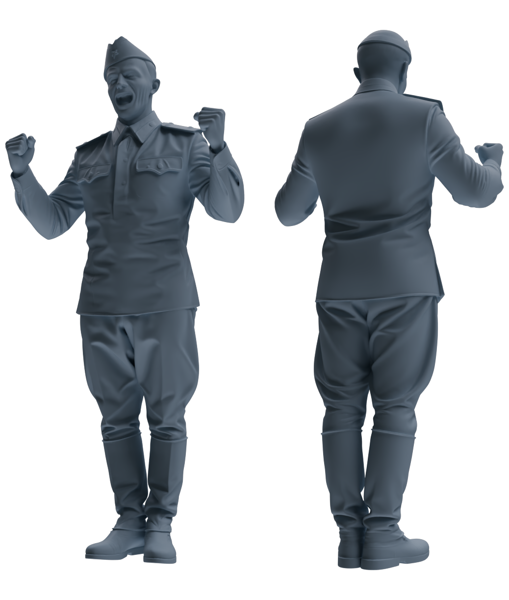 Detail view of MRY-SFW LYGR735 WWII Soviet Army War Scene Six-Person Entertainment Group Model