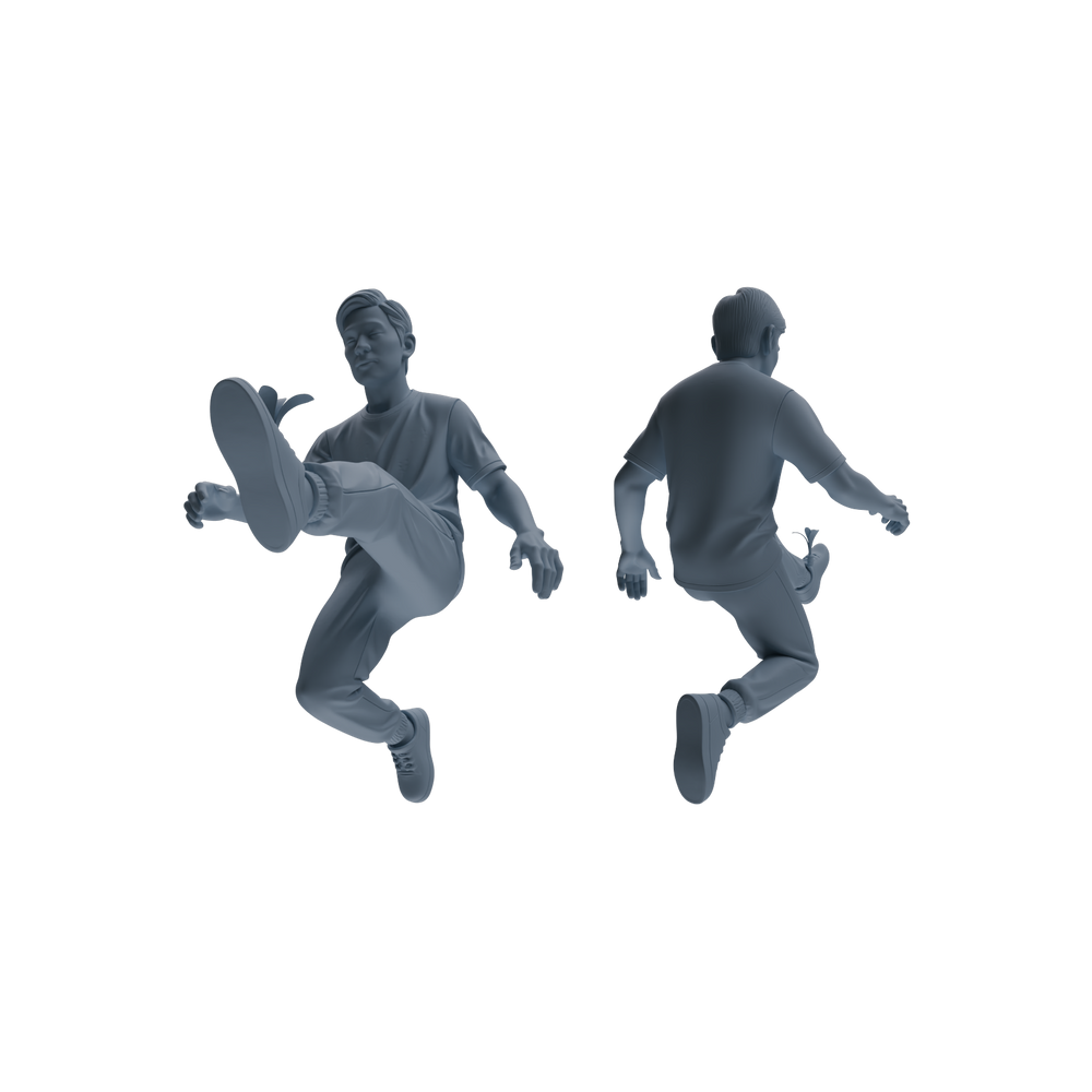 Detail view of MRY-SFW LYTR796 Shuttlecock Kicking Figure Modern Model 4 pcs Miniature Car Diorama Figures Scene Props Accessories Resin Model