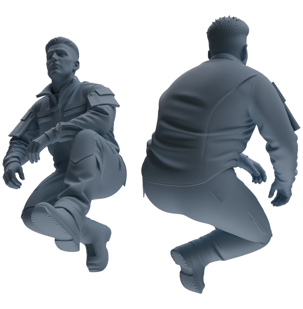 Detail view of MRY-SFW LYGR688 Modern U.S. Military Six-Person Crawling Group Model