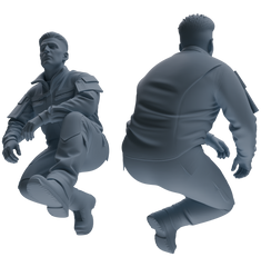 Detail view of MRY-SFW LYGR688 Modern U.S. Military Six-Person Crawling Group Model