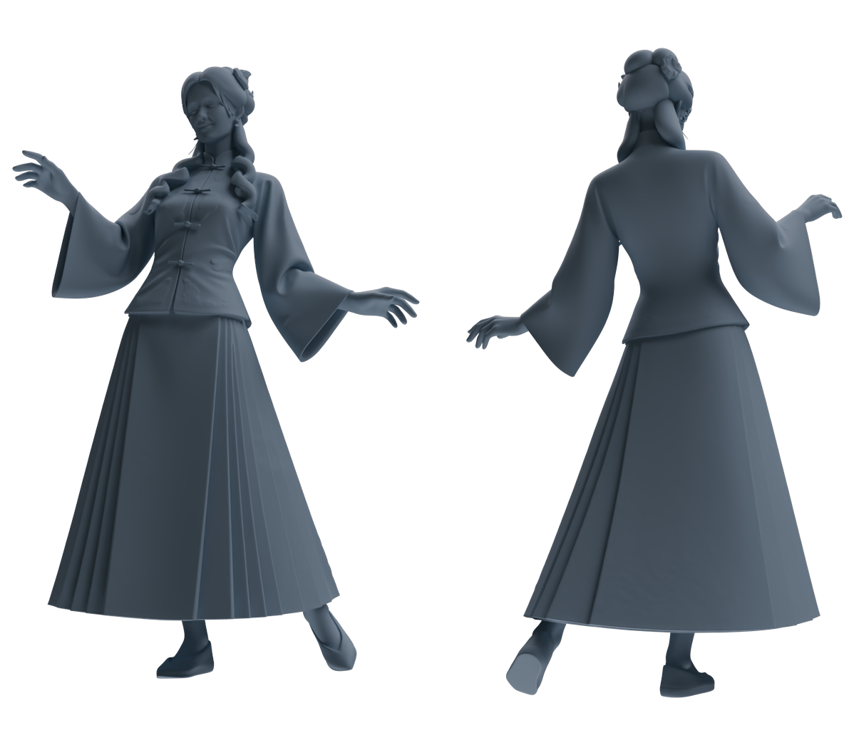 Detail view of MRY-SFW LYTR859 Ming Dynasty Clothing Woman Figure Modern Model 3 pcs Miniature Car Diorama Figures Scene Props Accessories Resin Model