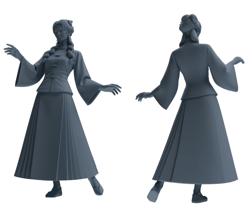 Detail view of MRY-SFW LYTR859 Ming Dynasty Clothing Woman Figure Modern Model 3 pcs Miniature Car Diorama Figures Scene Props Accessories Resin Model