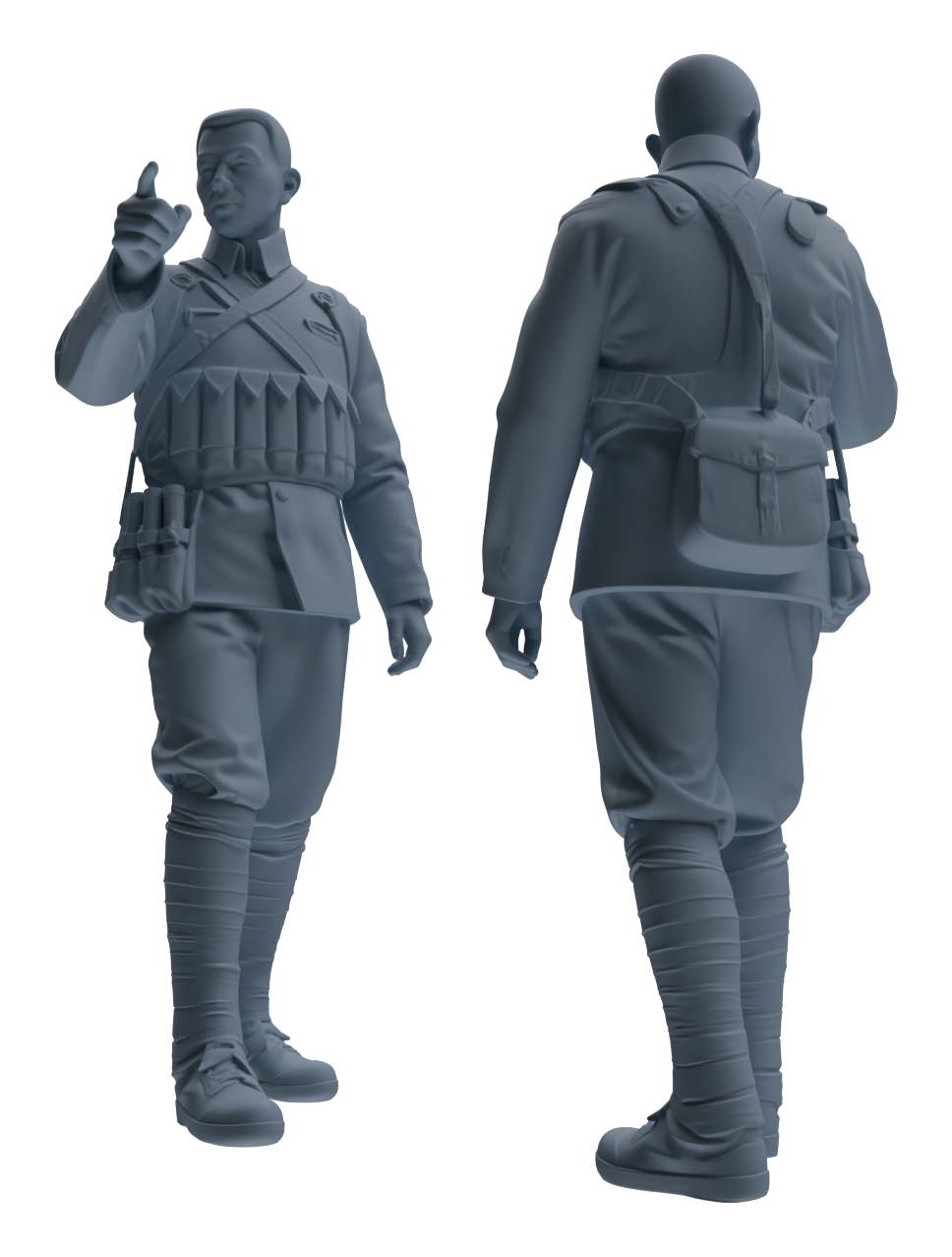 Detail view of MRY-SFW LYGR610 Historical People's Liberation Army Six-Person Command Group Model