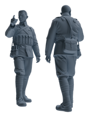 Detail view of MRY-SFW LYGR610 Historical People's Liberation Army Six-Person Command Group Model