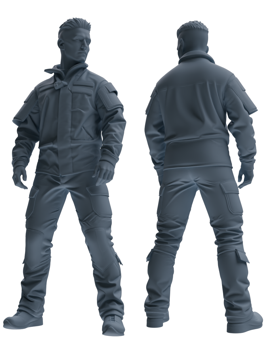 Detail view of MRY-SFW LYGR690 Modern U.S. Military Six-Person Daily Routine 2 Model