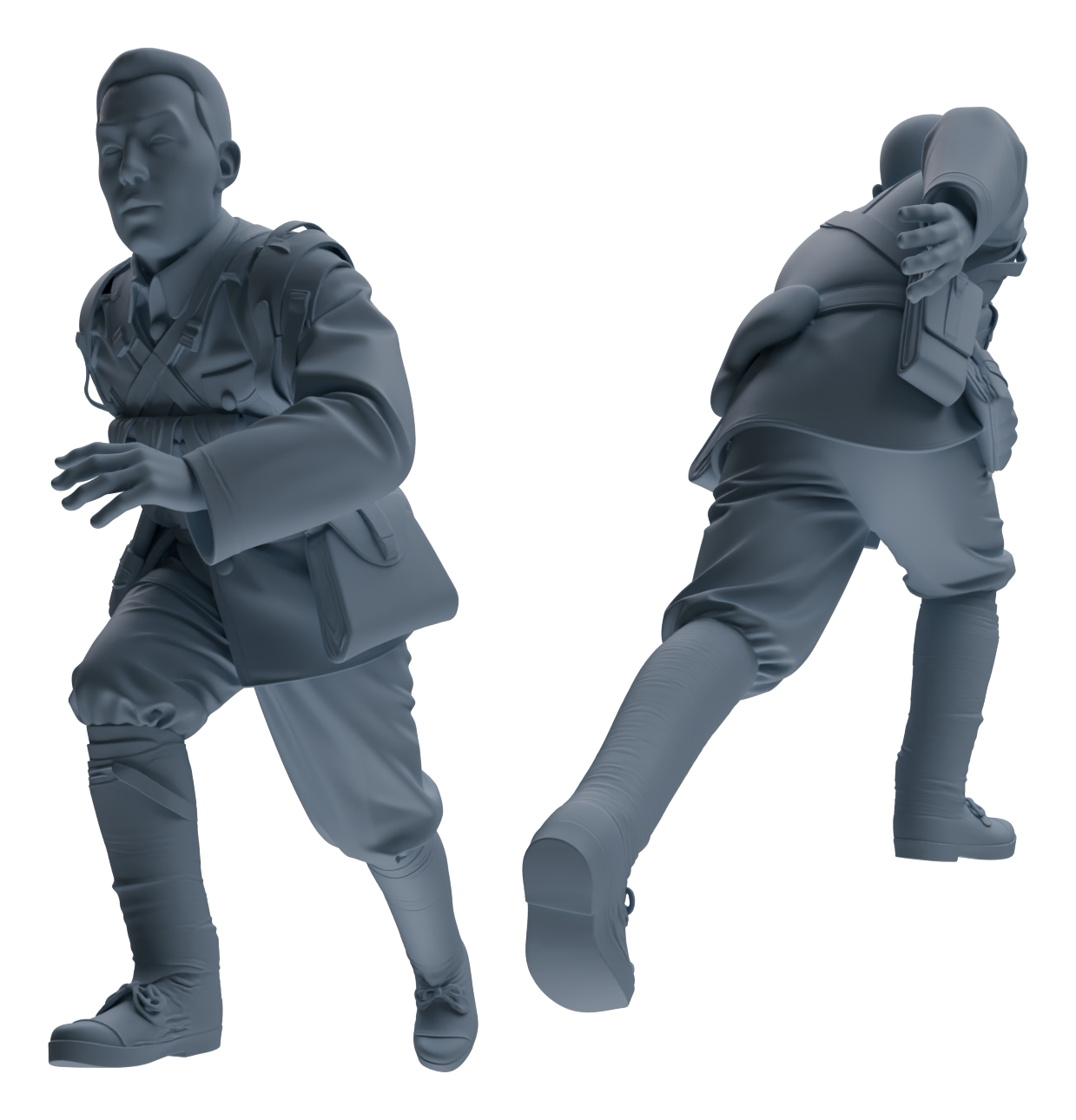 Detail view of MRY-SFW LYGR609 Historical People's Liberation Army Seven-Person Battle Group Model