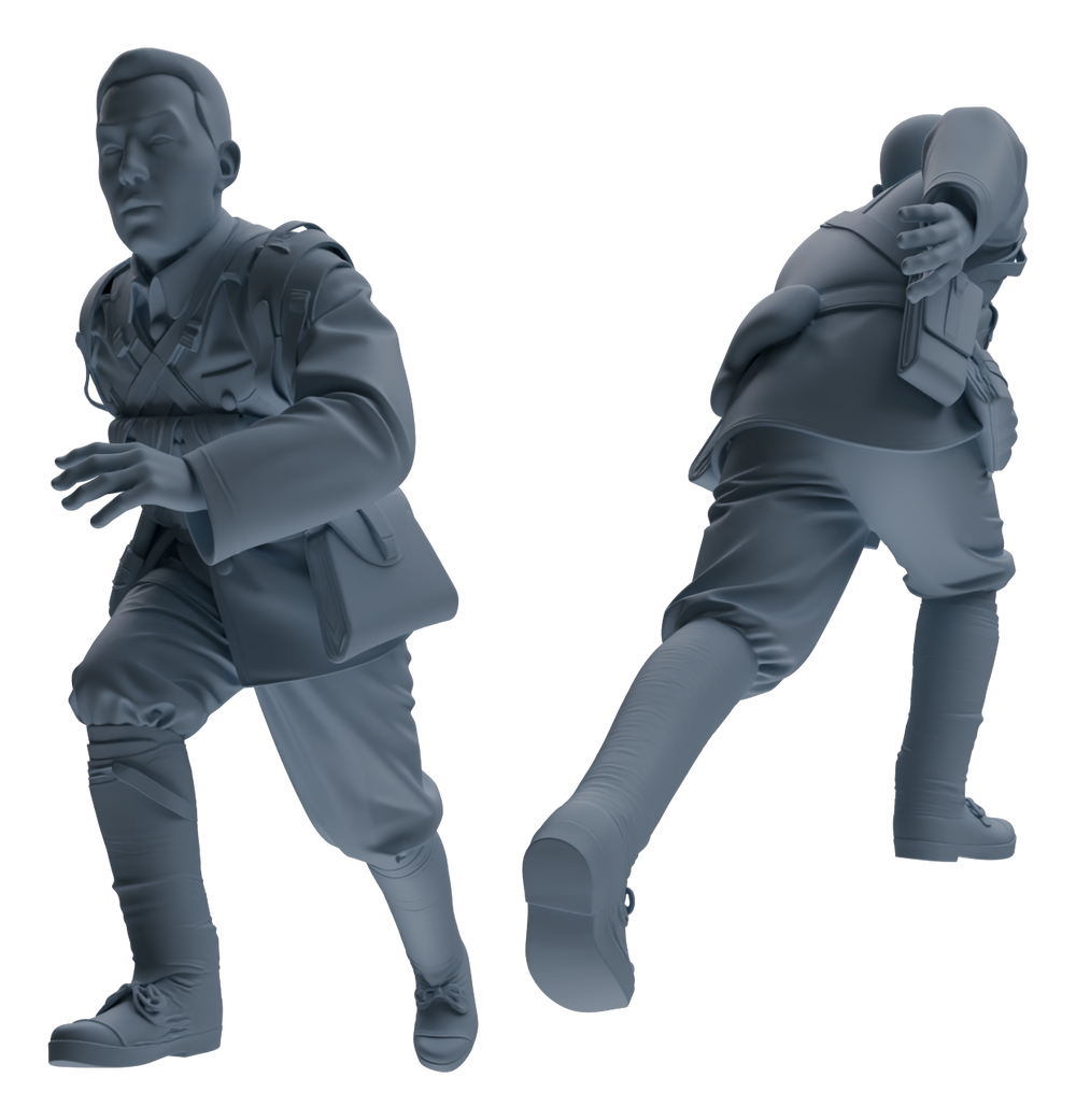 Detail view of MRY-SFW LYGR609 Historical People's Liberation Army Seven-Person Battle Group Model